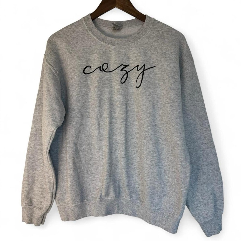 Medium Grey Gray Crewneck Cozy Pullover Sweatshirt Loungewear Comfy Chill Vibes